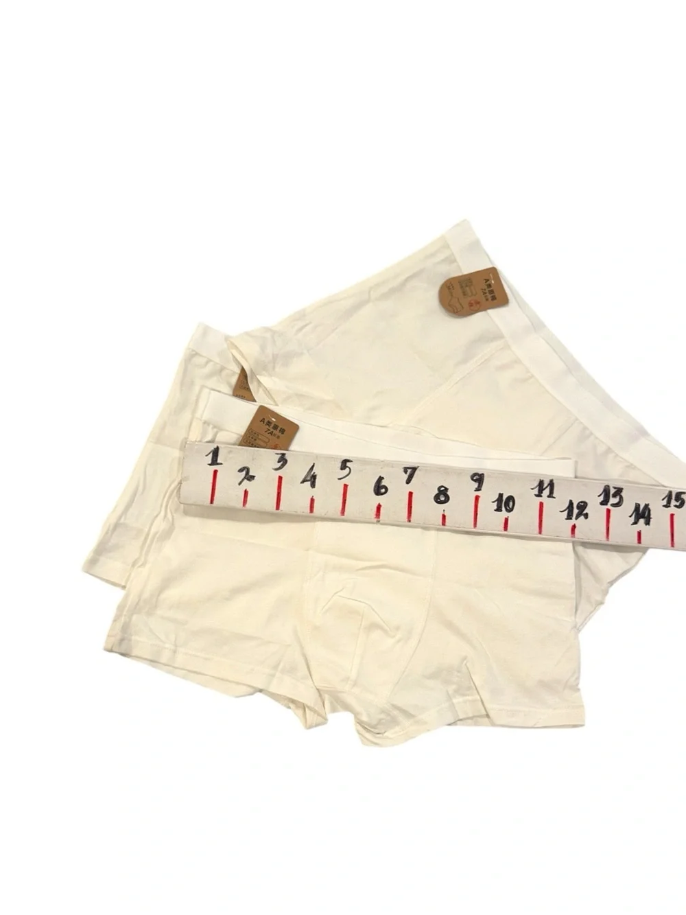 Men's Cotton Boxer Briefs – White (Size S)